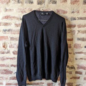 100% Merino Wool Sweater V-Neck Calvin Klein Size Large